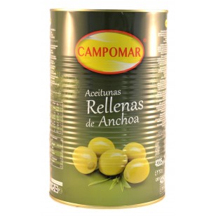 Aceituna Campomar Rellena Anchoa 200/220 Lata 5 kg.